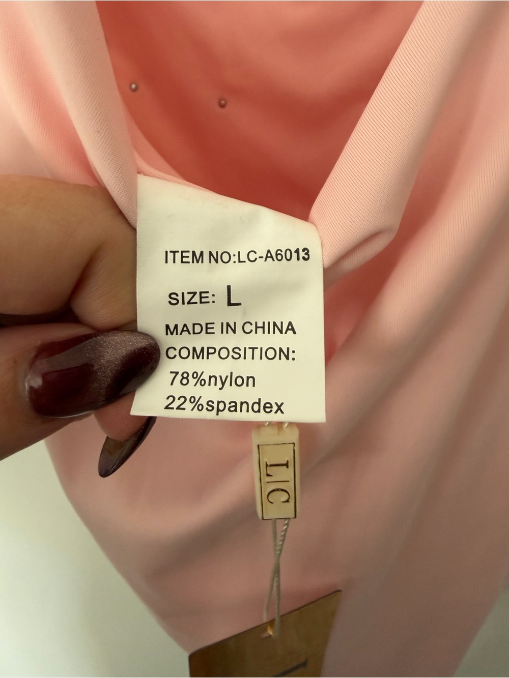 Women’s Pink Rhinestone Bodysuit - Picture 4 of 5